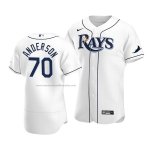 Camiseta Beisbol Hombre Tampa Bay Rays Nick Anderson Autentico Primera 2020 Blanco