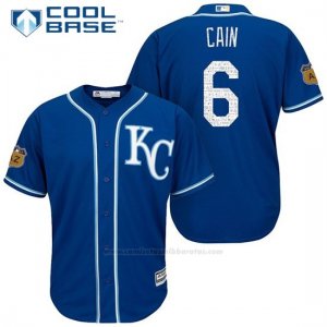 Camiseta Beisbol Hombre Kansas City Royals Lorenzo Cain 6 2017 Entrenamiento de Primavera Cool Base Jugador