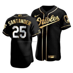 Camiseta Beisbol Hombre Baltimore Orioles Anthony Santander Golden Edition Autentico Negro