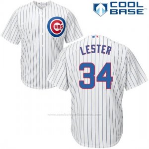 Camiseta Beisbol Hombre Chicago Cubs 34 Jon Lester Blanco Autentico Coleccion Cool Base