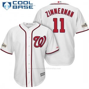 Camiseta Beisbol Hombre Washington Nationals 2017 Postemporada Ryan Zimmerman Blanco Cool Base