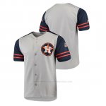 Camiseta Beisbol Hombre Houston Astros Button-Down Stitches Autentico Gris