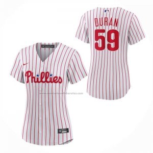 Camiseta Beisbol Mujer Philadelphia Phillies Jhoan Duran Primera Replica Blanco