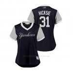 Camiseta Beisbol Mujer New York Yankees Aaron Hicks 2018 Llws Players Weekend Hicksie Azul