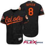 Camiseta Beisbol Hombre Baltimore Orioles 8 Cal Ripken Negro 2017 Flex Base