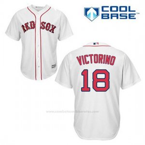 Camiseta Beisbol Hombre Boston Red Sox 18 Shane Victorino Blanco 1ª Cool Base