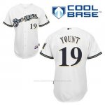 Camiseta Beisbol Hombre Milwaukee Brewers Robin Yount 19 Blanco 1ª Cool Base