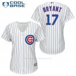 Camiseta Beisbol Hombre Chicago Cubs 17 Kris Bryant Blanco 1ª Cool Base