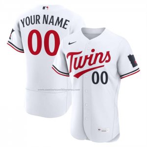 Camiseta Beisbol Hombre Minnesota Twins Primera Autentico Personalizada Blanco