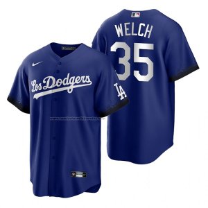 Camiseta Beisbol Hombre Los Angeles Dodgers Bob Welch 2021 City Connect Replica Azul