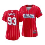 Camiseta Beisbol Mujer Miami Marlins Yimi Garcia 2021 City Connect Sugar Kings Rojo