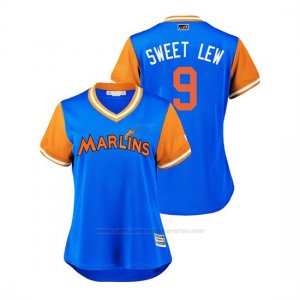 Camiseta Beisbol Mujer Miami Marlins Lewis Brinson 2018 Llws Players Weekend Sweet Lew Light Toronto Blue Jays