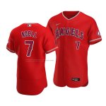 Camiseta Beisbol Hombre Los Angeles Angels Jo Adell Autentico Alterno Rojo