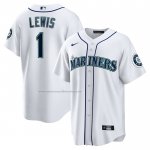 Camiseta Beisbol Hombre Seattle Mariners Kyle Lewis Replica Blanco
