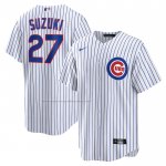 Camiseta Beisbol Hombre Chicago Cubs Seiya Suzuki Primera Replica Blanco