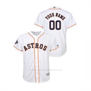 Camiseta Beisbol Nino Houston Astros Personalizada 2019 World Series Bound Cool Base Blanco