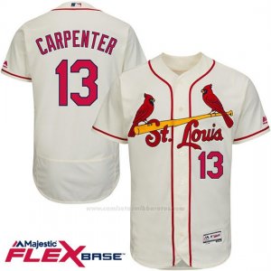 Camiseta Beisbol Hombre St. Louis Cardinals Matt Carpenter 13 Crema Flex Base Autentico Coleccion Jugador