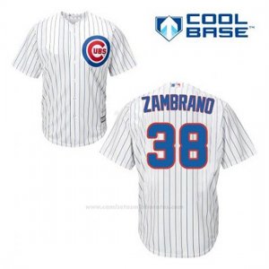 Camiseta Beisbol Hombre Chicago Cubs 38 Carlos Zambrano Blanco 1ª Cool Base