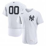 Camiseta Beisbol Hombre New York Yankees Primera Autentico Personalizada Blanco1