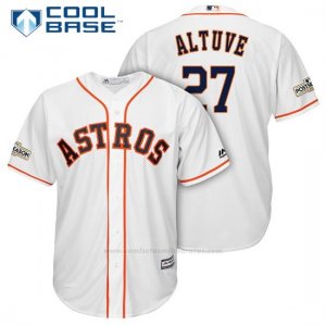 Camiseta Beisbol Hombre Houston Astros 2017 Postemporada Jose Altuve Blanco Cool Base