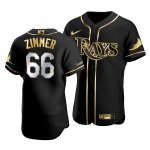 Camiseta Beisbol Hombre Tampa Bay Rays Don Zimmer Golden Edition Autentico Negro Oro