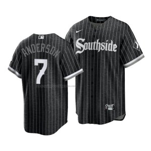 Camiseta Beisbol Hombre Chicago White Sox Tim Anderson 2021 City Connect Replica Negro