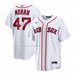 Camiseta Beisbol Hombre Boston Red Sox Jovani Moran Primera Replica Blanco Camiseta Beisbol Hombre Boston Red Sox Jovani Moran Primera Replica Blanco