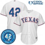 Camiseta Beisbol Hombre Texas Rangers Jackie Robinson Cool Base Blanco