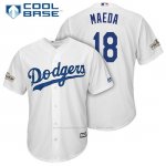 Camiseta Beisbol Hombre Los Angeles Dodgers 2017 Postemporada Kenta Maeda Blanco Cool Base