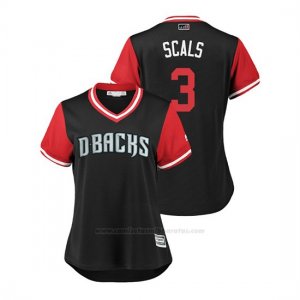 Camiseta Beisbol Mujer Arizona Diamondbacks Daniel Descalso 2018 Llws Players Weekend Scals Negro