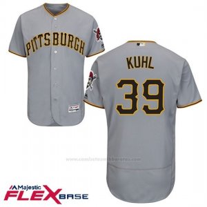 Camiseta Beisbol Hombre Pittsburgh Pirates Chad Kuhl Gris Flex Base Autentico Coleccion