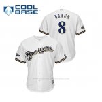 Camiseta Beisbol Hombre Milwaukee Brewers Ryan Braun 2019 Postseason Cool Base Blanco