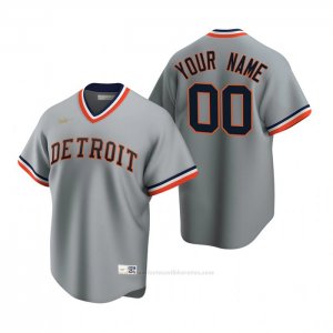 Camiseta Beisbol Hombre Detroit Tigers Personalizada Cooperstown Collection Road Gris