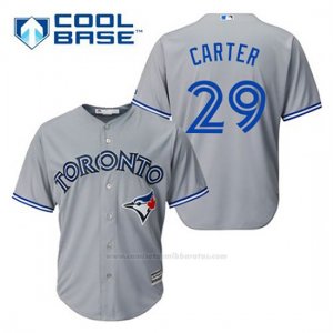 Camiseta Beisbol Hombre Toronto Blue Jays Joe Carter 29 Gris Cool Base
