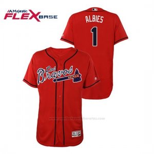 Camiseta Beisbol Hombre Atlanta Braves Ozzie Albies Hispanic Heritage Flex Base Rojo
