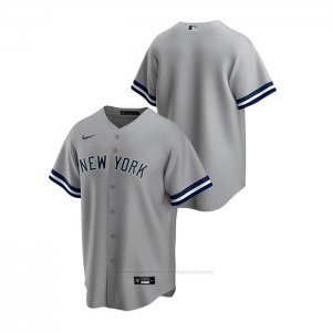 Camiseta Beisbol Hombre New York Yankees Replica Road Gris