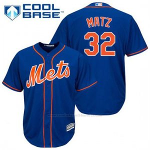 Camiseta Beisbol Hombre New York Mets Steven Matz 32 Azul Alterno 1ª Cool Base