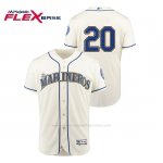 Camiseta Beisbol Hombre Seattle Mariners Dan Vogelbach Hispanic Heritage Flex Base Crema