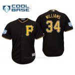 Camiseta Beisbol Hombre Pittsburgh Pirates Trevor Williams Cool Base Entrenamiento de Primavera 2019 Negro