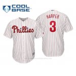 Camiseta Beisbol Nino Philadelphia Phillies Bryce Harper Cool Base Home Blanco