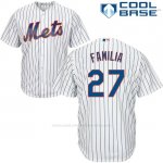 Camiseta Beisbol Hombre New York Mets 27 Jeurys Familia Blanco Cool Base