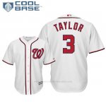 Camiseta Beisbol Hombre Washington Nationals Michael Taylor Cool Base 1ª Blanco