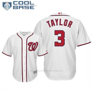 Camiseta Beisbol Hombre Washington Nationals Michael Taylor Cool Base 1ª Blanco