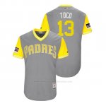 Camiseta Beisbol Hombre San Diego Padres Freddy Galvis 2018 Llws Players Weekend Toco Gris