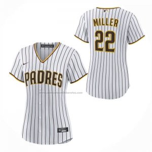 Camiseta Beisbol Mujer San Diego Padres Mason Miller Primera Replica Blanco