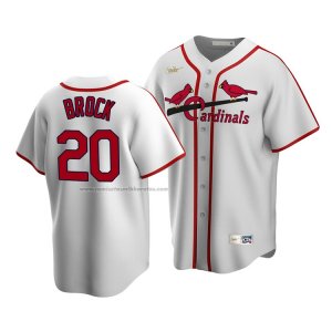 Camiseta Beisbol Hombre St. Louis Cardinals Lou Brock Cooperstown Collection Primera Blanco