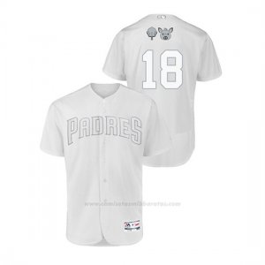 Camiseta Beisbol Hombre San Diego Padres Austin Hedges 2019 Players Weekend Autentico Blanco