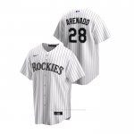 Camiseta Beisbol Hombre Colorado Rockies Nolan Arenado Replica Primera Blanco