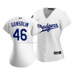 Camiseta Beisbol Mujer Los Angeles Dodgers Tony Gonsolin 2020 Primera Replica Blanco