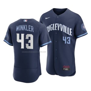 Camiseta Beisbol Hombre Chicago Cubs Dan Winkler 2021 City Connect Autentico Azul